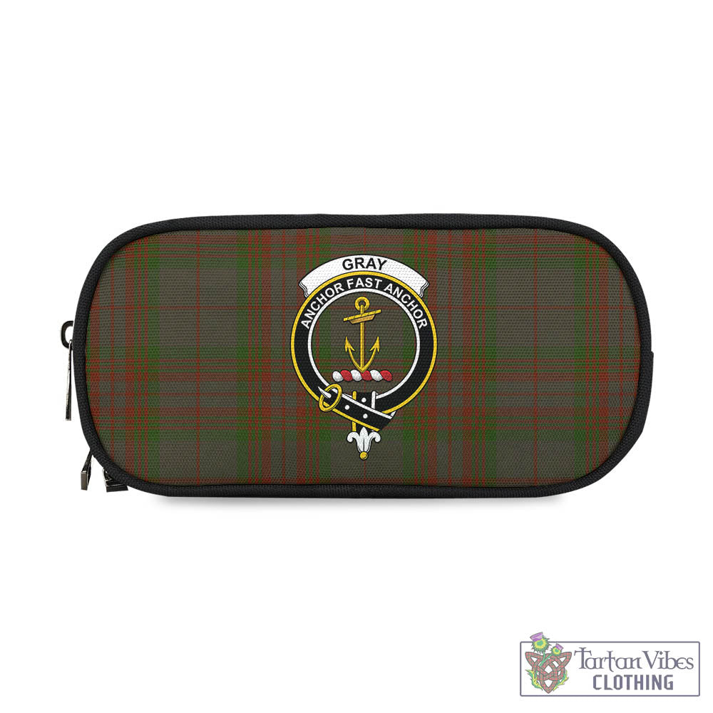 Tartan Vibes Clothing Gray Tartan Pen and Pencil Case with Family Crest