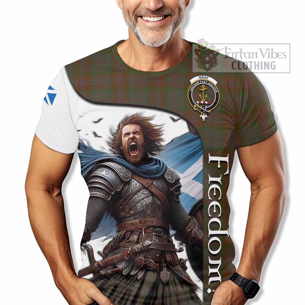 Gray Crest Tartan T-Shirt Inspired by the Freedom of Scottish Warrior