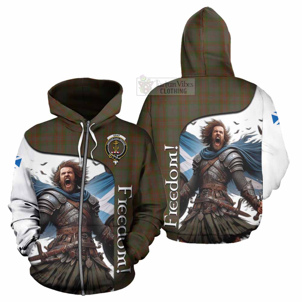 Tartan Vibes Clothing Gray Crest Tartan Hoodie Inspired by the Freedom of Scottish Warrior