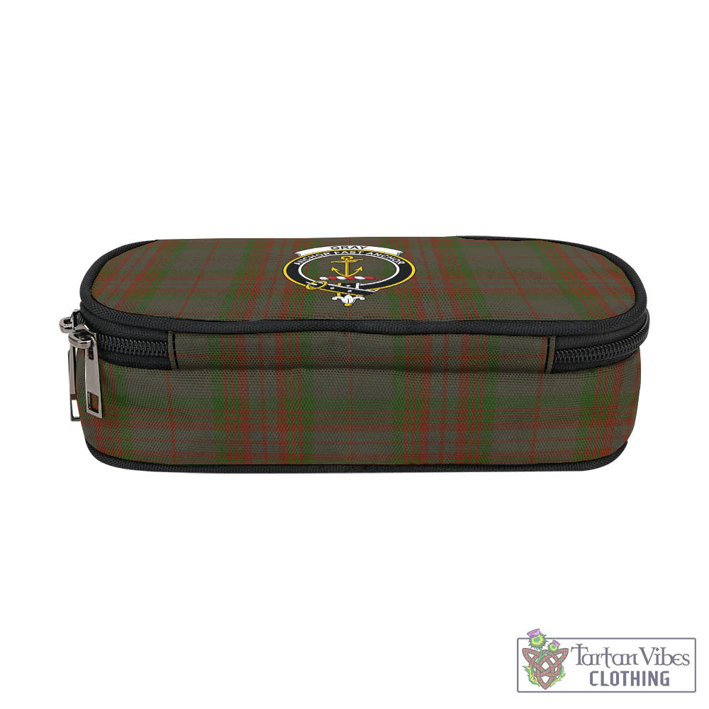 Tartan Vibes Clothing Gray Tartan Pen and Pencil Case with Family Crest