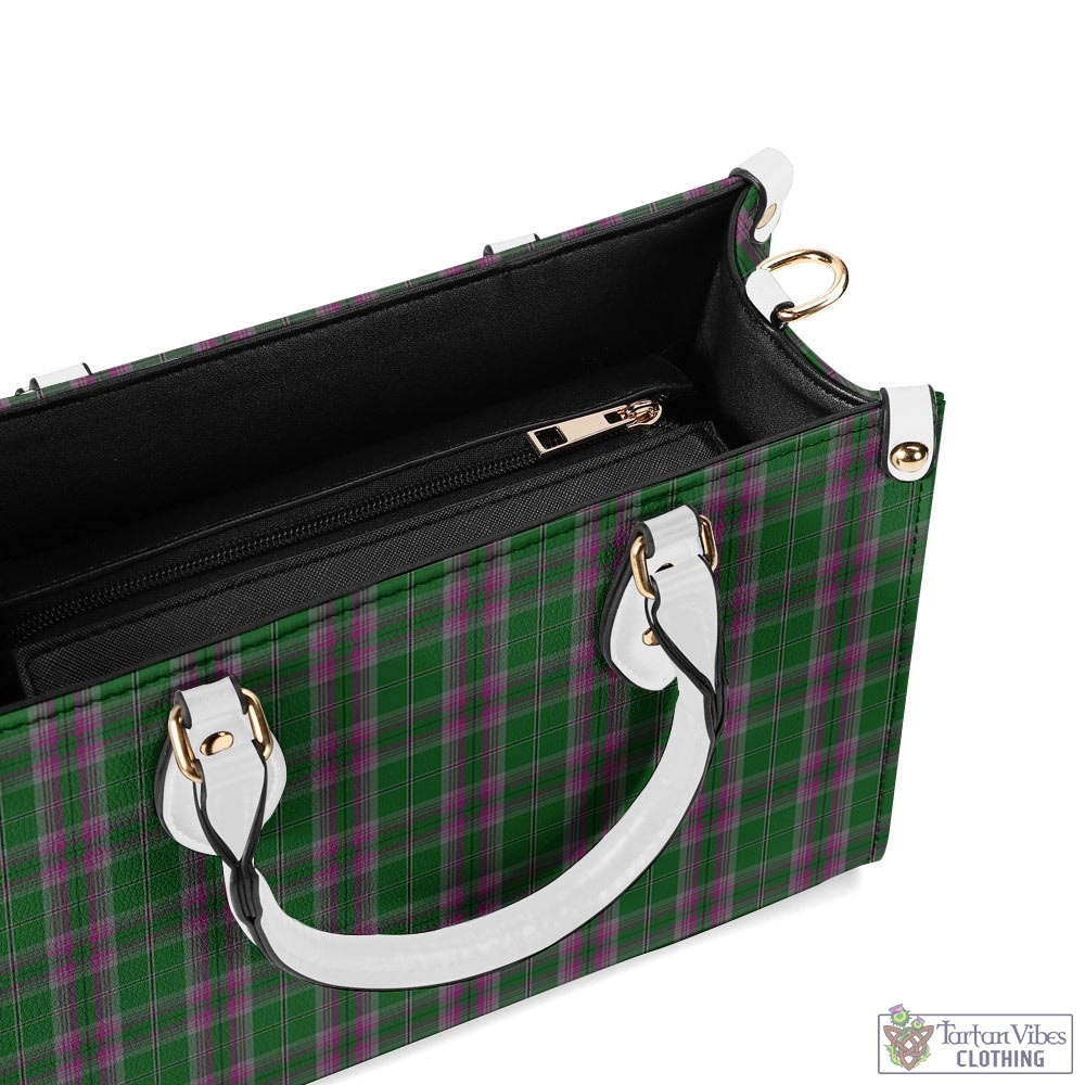 Tartan Vibes Clothing Gray Hunting Tartan Luxury Leather Handbags