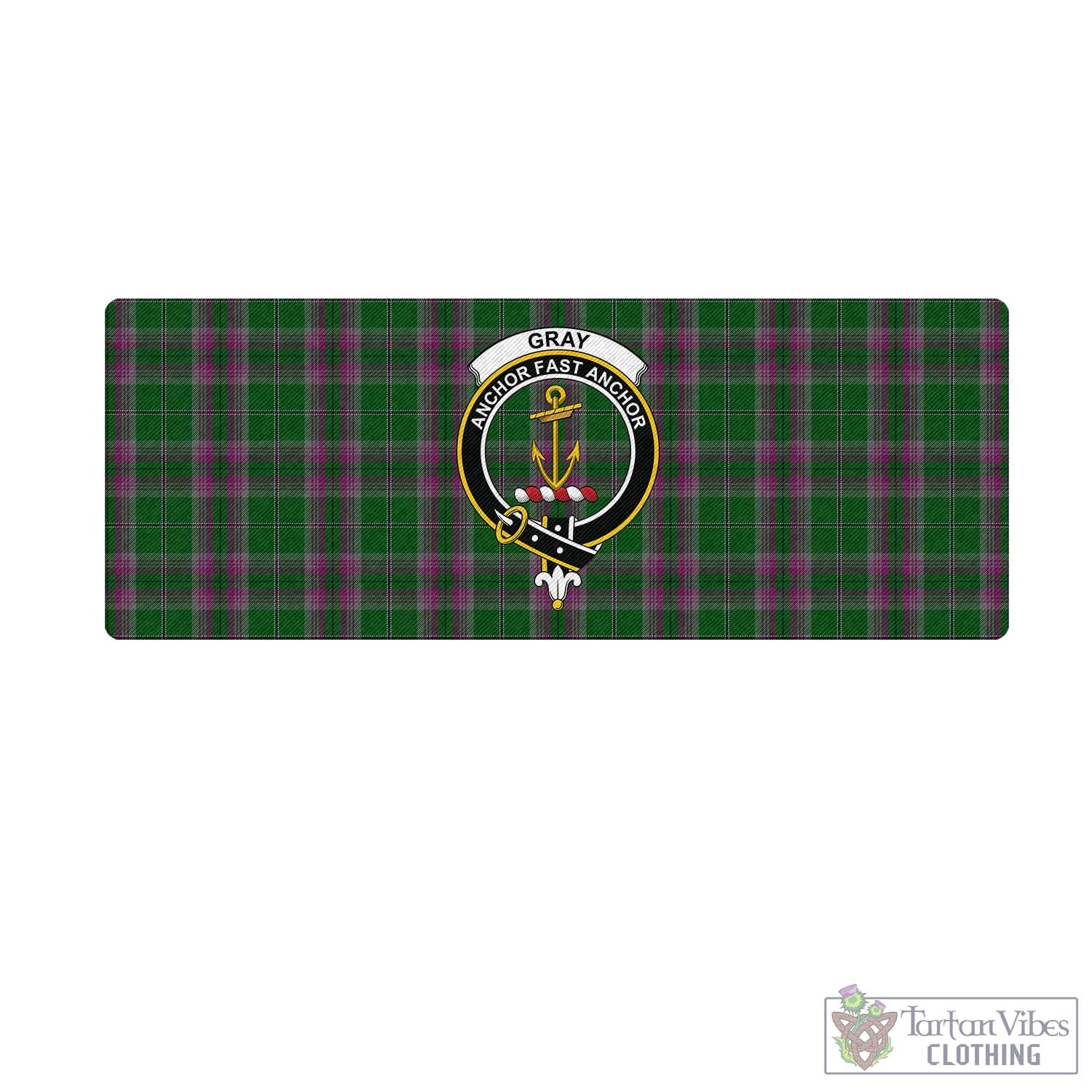 Tartan Vibes Clothing Gray Hunting Tartan Mouse Pad with Family Crest