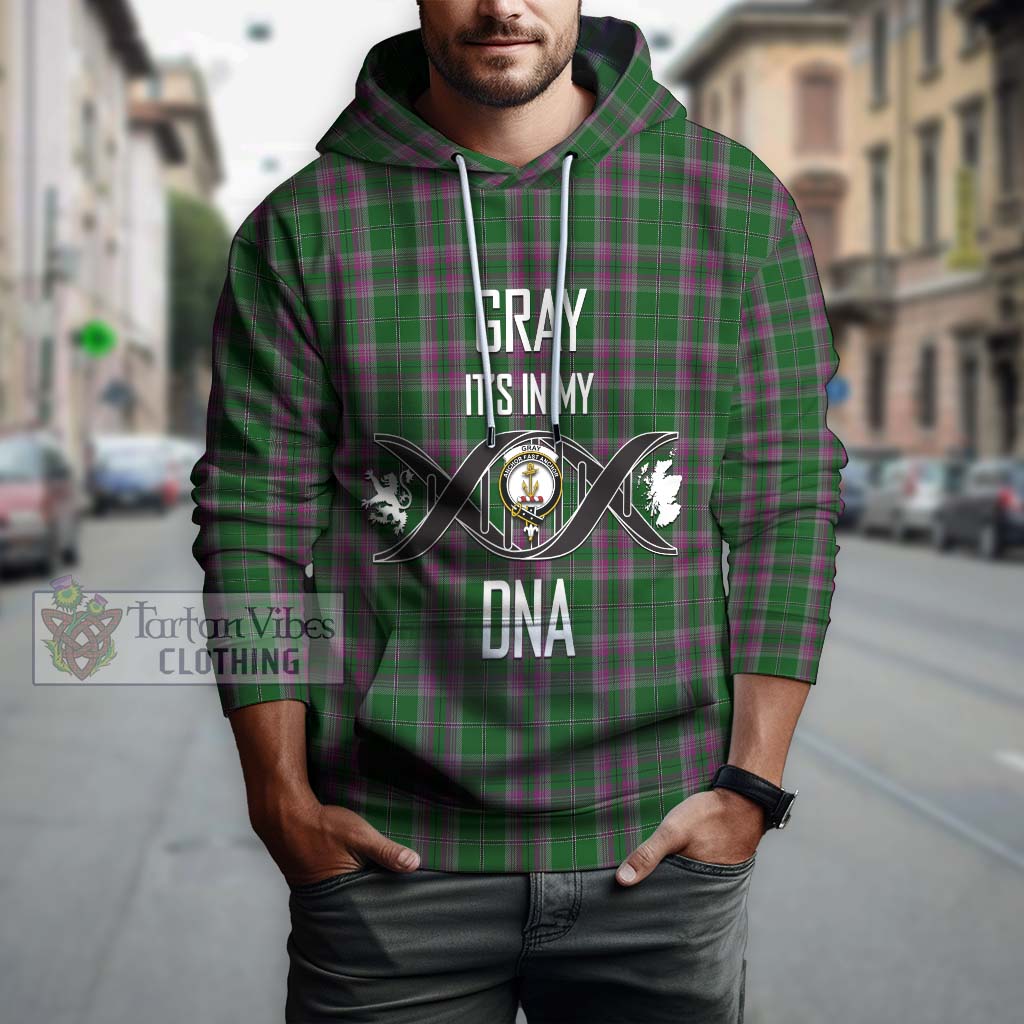 Tartan Vibes Clothing Gray Hunting Tartan Hoodie with Family Crest DNA In Me Style