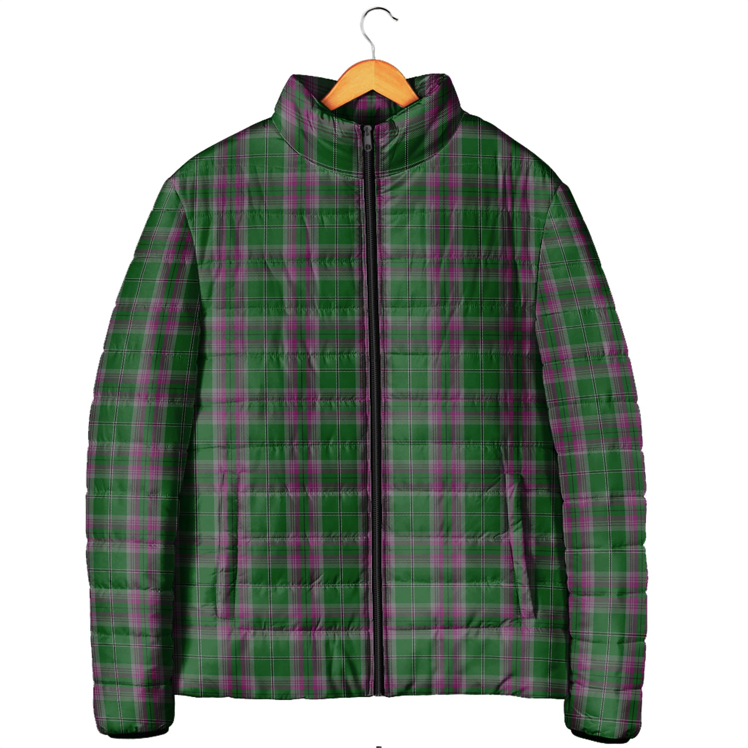 Gray Hunting Tartan Padded Jacket Men's Padded Jacket - Tartan Vibes Clothing