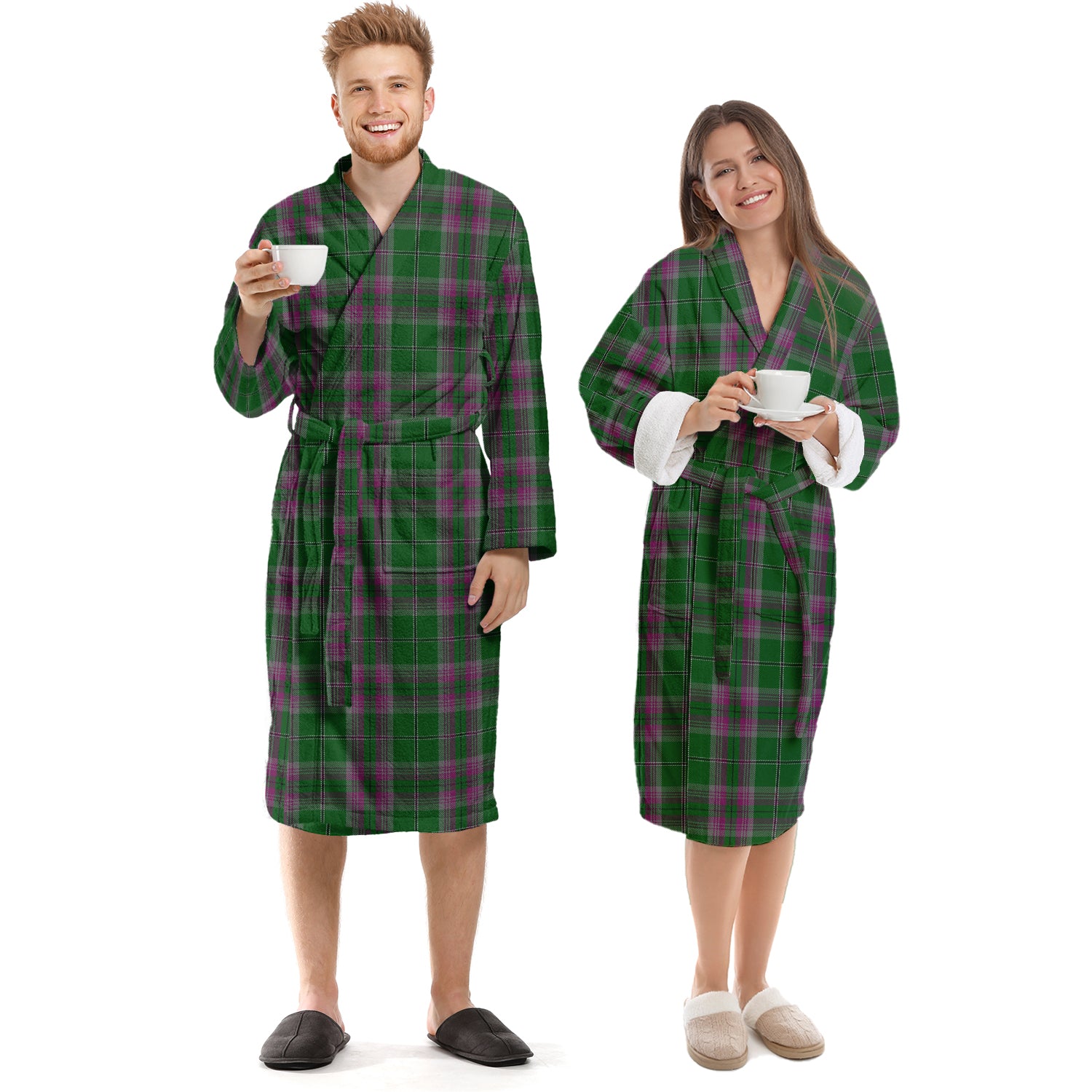 Gray Hunting Tartan Bathrobe Unisex S - Tartan Vibes Clothing