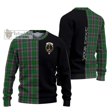 Gray Hunting Tartan Ugly Sweater with Family Crest and Half Of Me Style