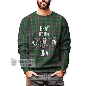 Gray Hunting Tartan Sweatshirt with Family Crest DNA In Me Style