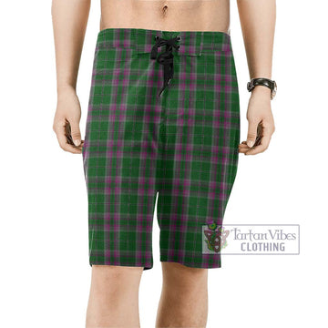 Gray Hunting Tartan Men's Board Shorts