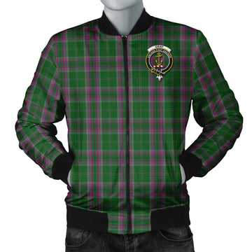 Gray Hunting Tartan Bomber Jacket with Family Crest