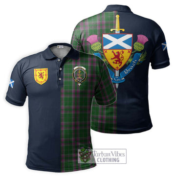 Gray Hunting Tartan Polo Shirt Alba with Scottish Lion Royal Arm Half Style