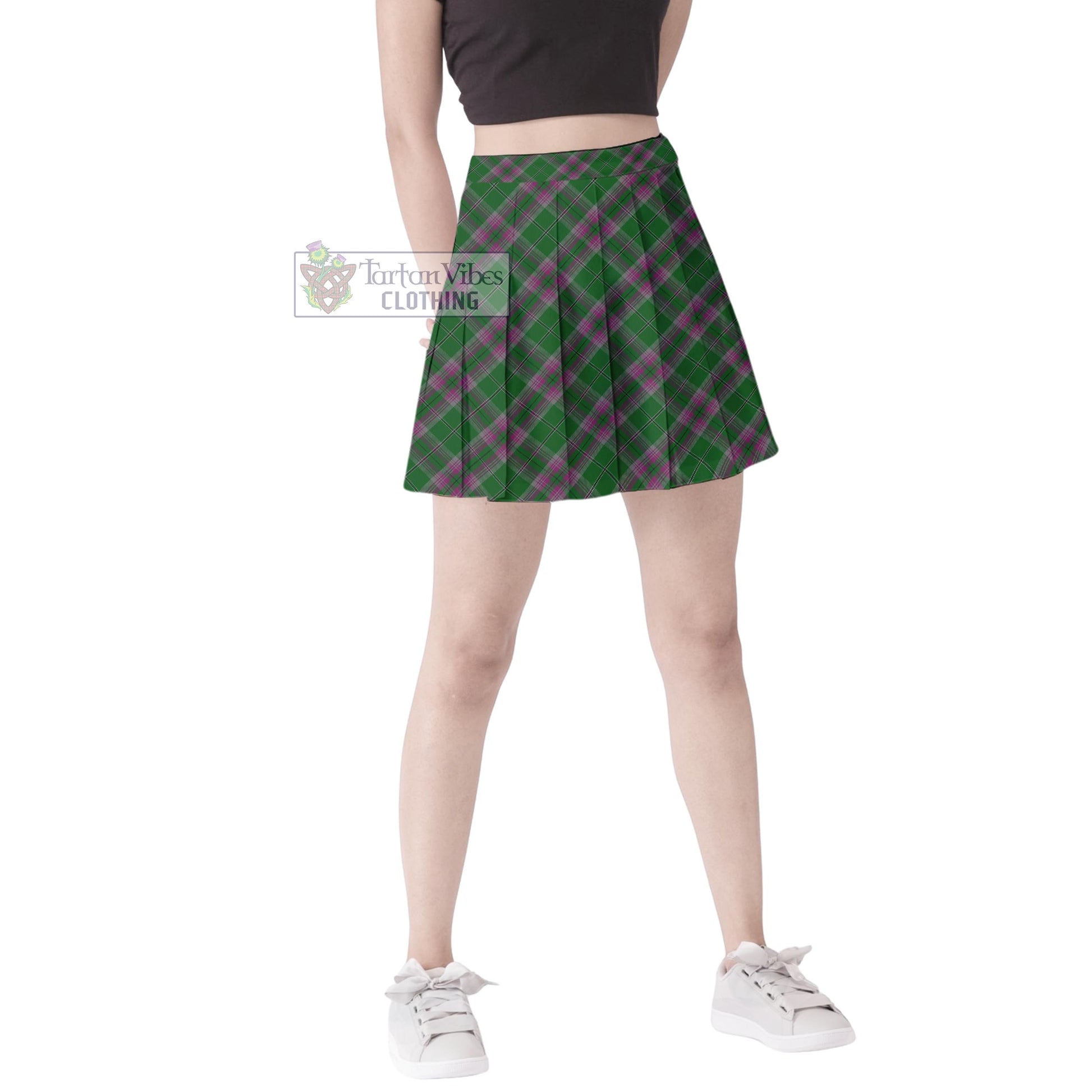 Tartan Vibes Clothing Gray Hunting Tartan Women's Plated Mini Skirt