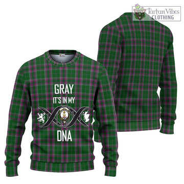 Gray Hunting Tartan Ugly Sweater with Family Crest DNA In Me Style