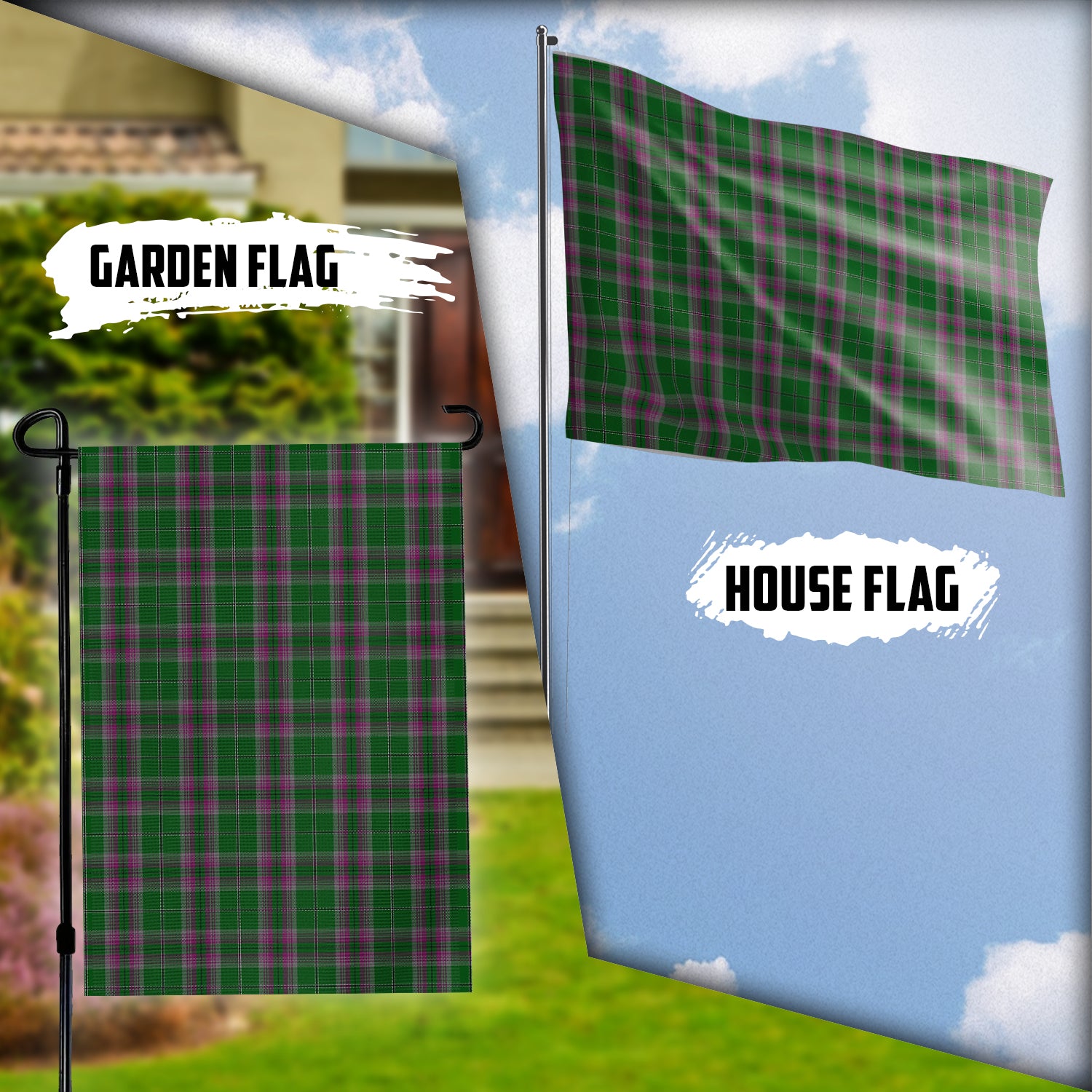 Gray Hunting Tartan Flag Garden Flag (Vertical) - Tartan Vibes Clothing