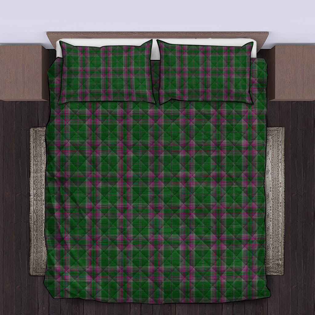 Gray Hunting Tartan Quilt Bed Set King - Tartan Vibes Clothing