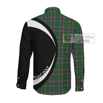 Gray Hunting Tartan Long Sleeve Button Up with Family Crest Circle Style