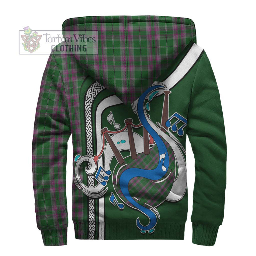 Gray Hunting Tartan Sherpa Hoodie with Epic Bagpipe Style - Tartanvibesclothing Shop