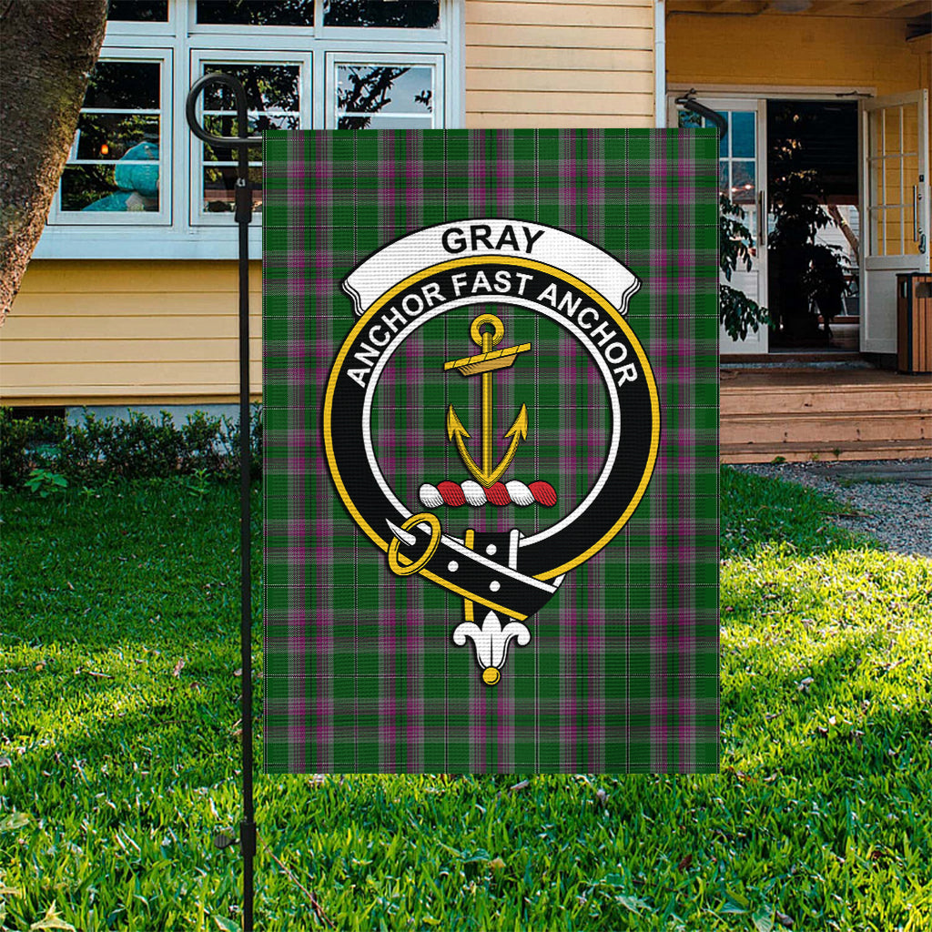 Gray Hunting Tartan Flag with Family Crest - Tartan Vibes Clothing