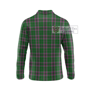 Gray Hunting Tartan Long Sleeve Polo Shirt with Family Crest DNA In Me Style