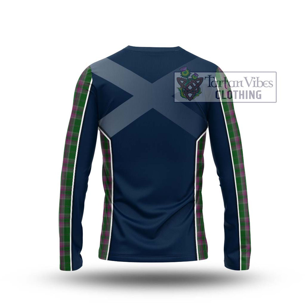 Gray Hunting Tartan Long Sleeve T-Shirt with Family Crest and Lion Rampant Vibes Sport Style - Tartan Vibes Clothing