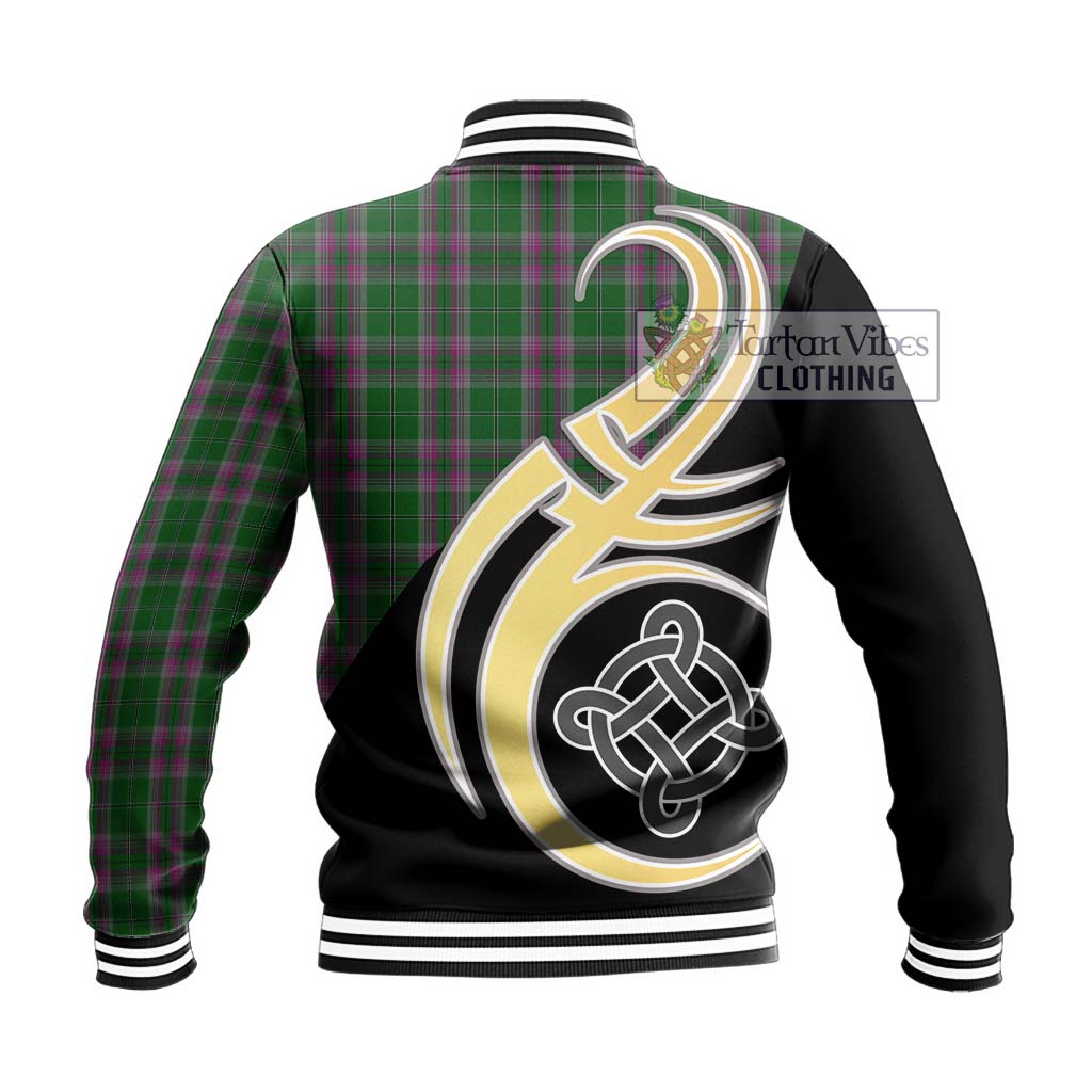 Gray Hunting Tartan Baseball Jacket with Family Crest and Celtic Symbol Style - Tartan Vibes Clothing