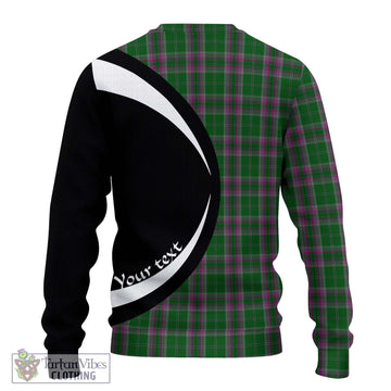 Gray Hunting Tartan Ugly Sweater with Family Crest Circle Style