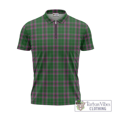 Gray Hunting Tartan Zipper Polo Shirt