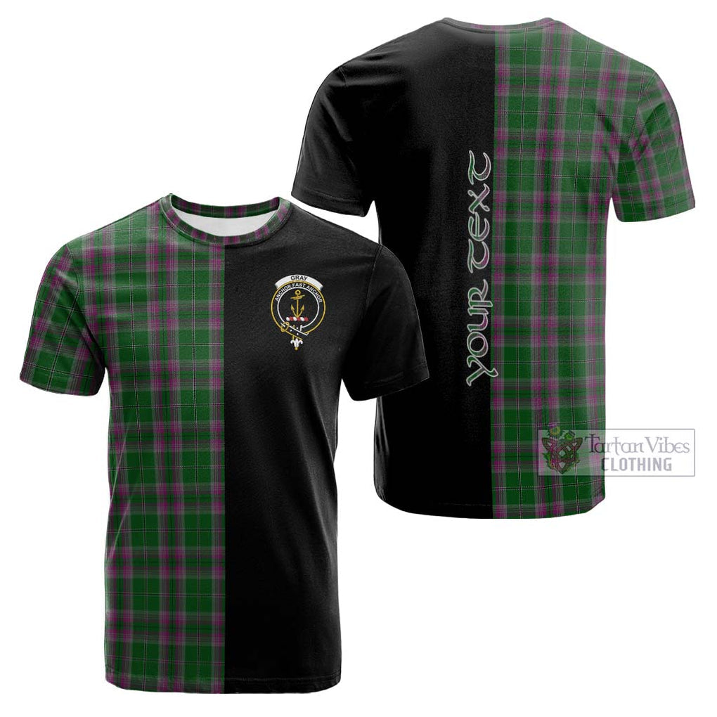 Tartan Vibes Clothing Gray Hunting Tartan Cotton T-shirt with Family Crest and Half Of Me Style