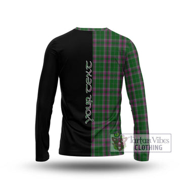 Gray Hunting Tartan Long Sleeve T-Shirt with Family Crest and Half Of Me Style