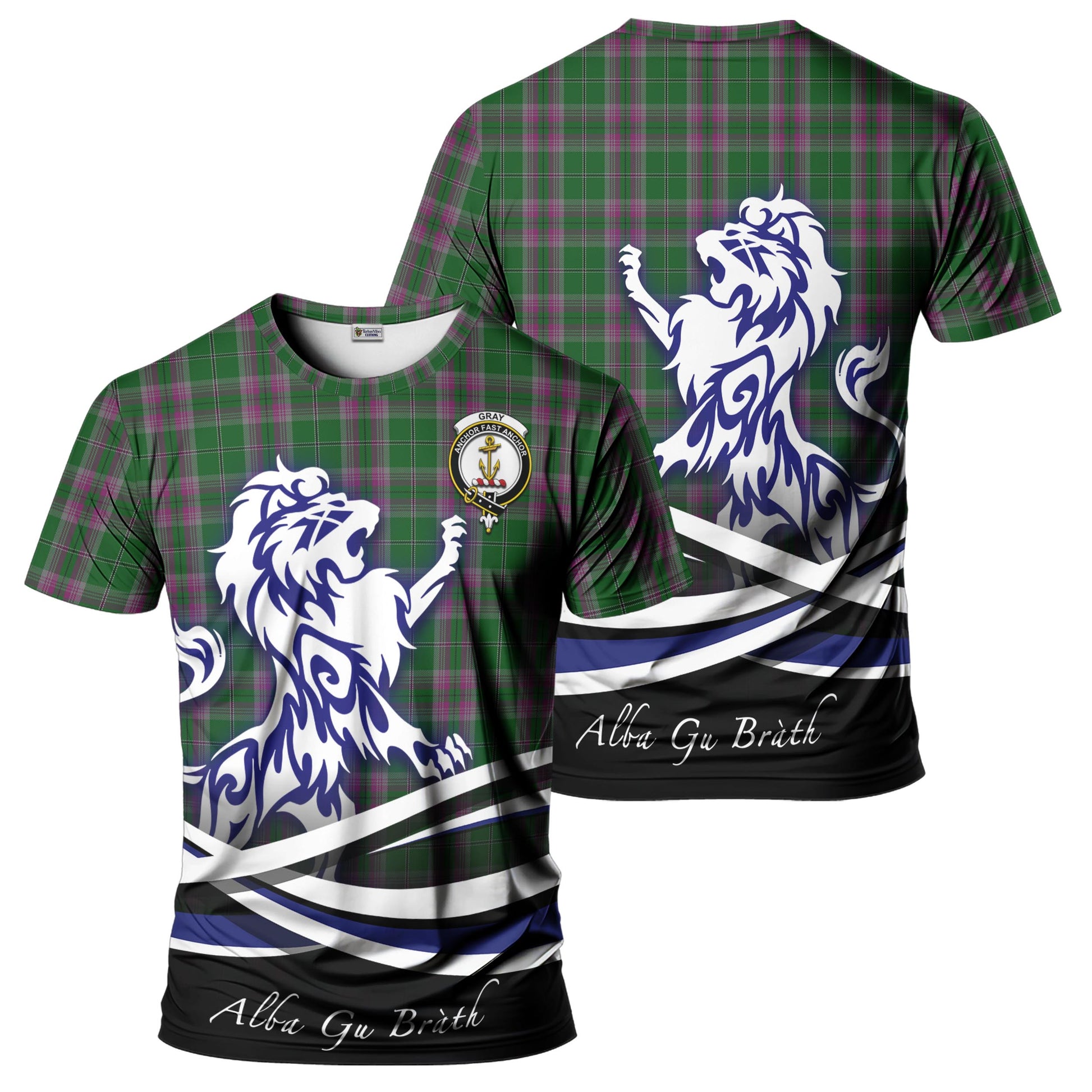 gray-hunting-tartan-t-shirt-with-alba-gu-brath-regal-lion-emblem