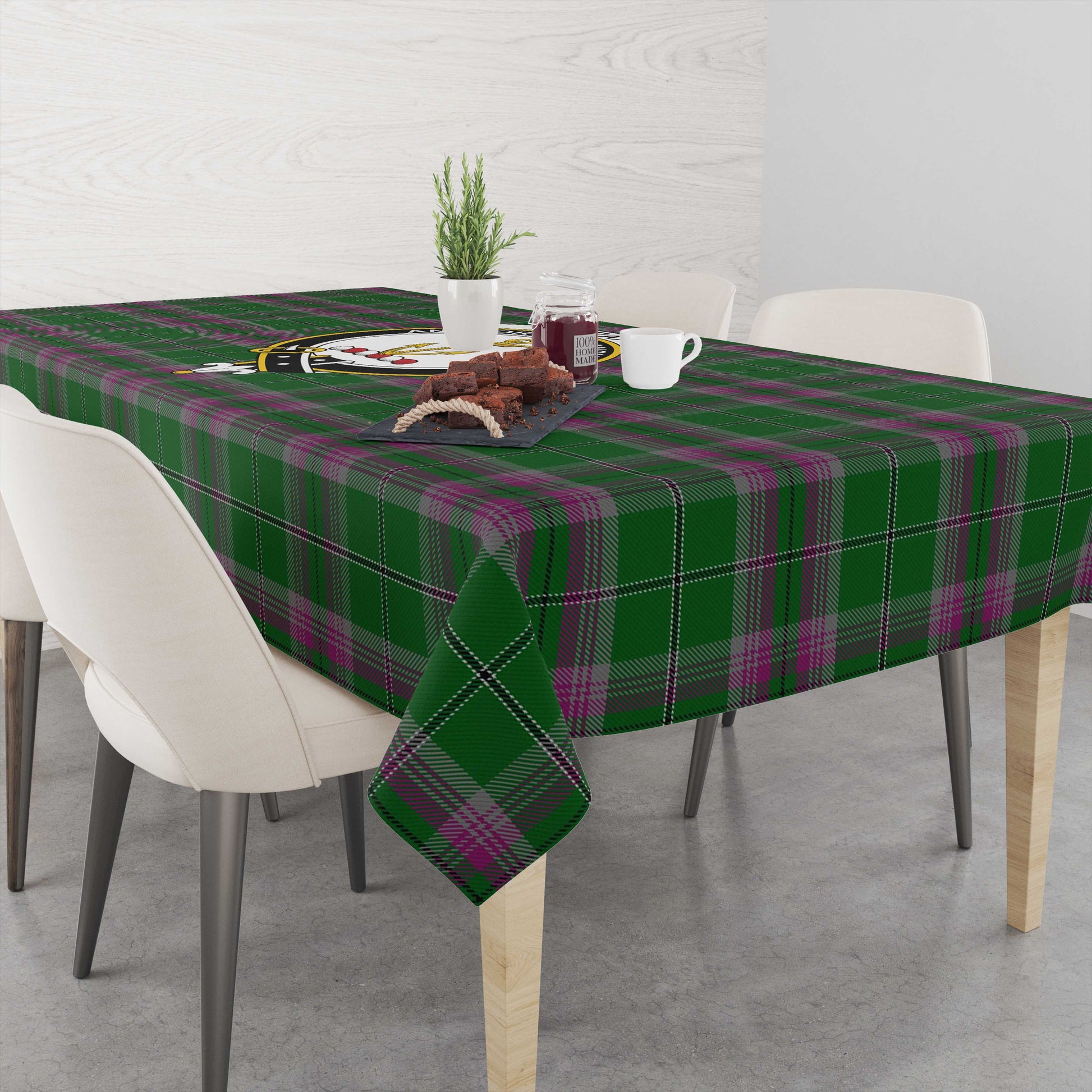 gray-hunting-tatan-tablecloth-with-family-crest