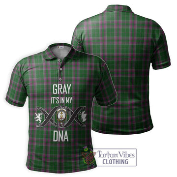 Gray Hunting Tartan Polo Shirt with Family Crest DNA In Me Style