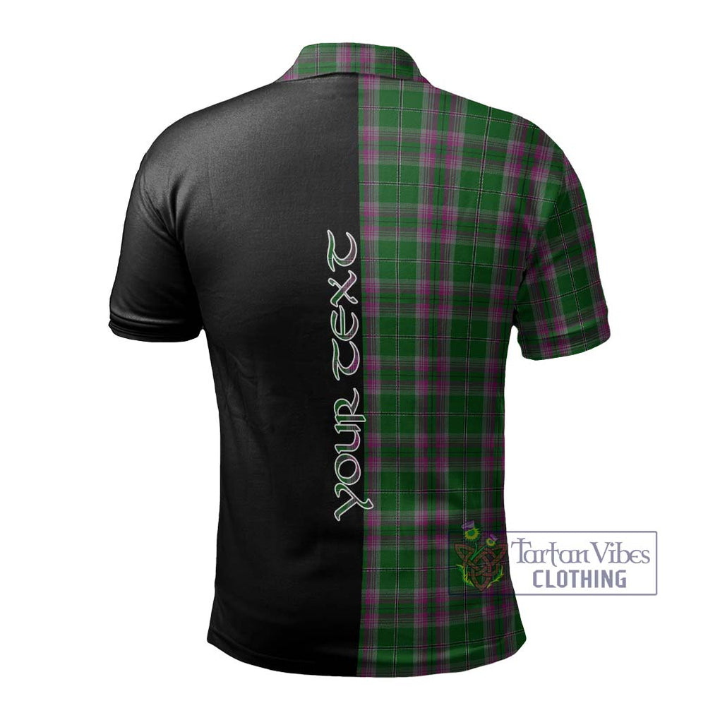 Gray Hunting Tartan Polo Shirt with Family Crest and Half Of Me Style - Tartanvibesclothing Shop