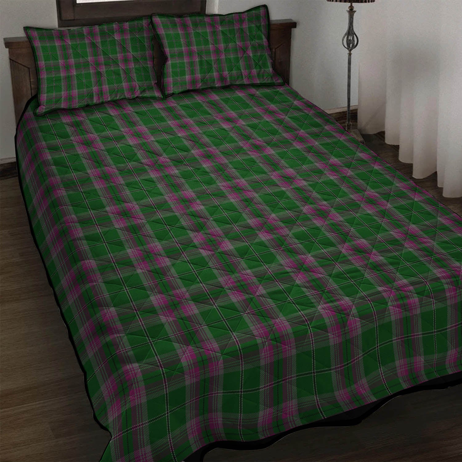 Gray Hunting Tartan Quilt Bed Set - Tartan Vibes Clothing