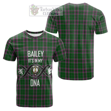 Gray Hunting Tartan Cotton T-shirt with Family Crest DNA In Me Style