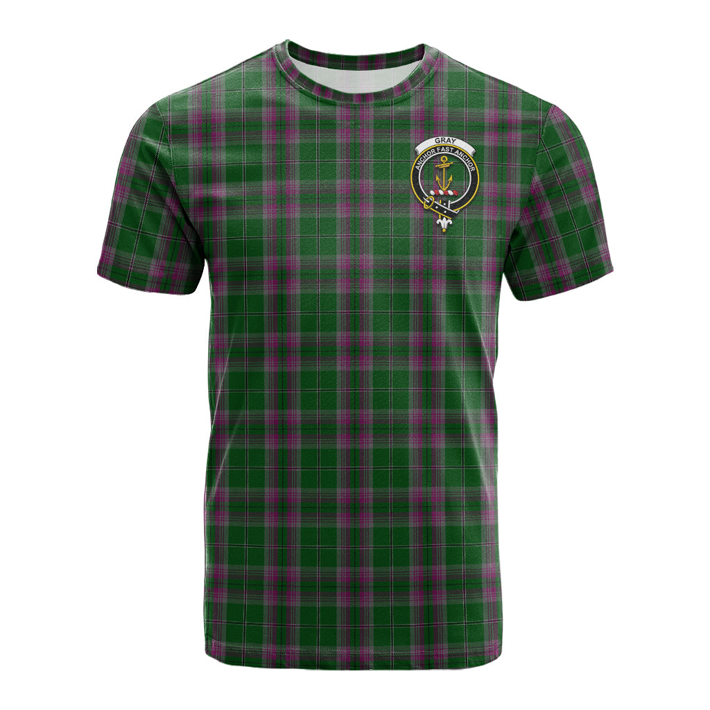 Gray Hunting Tartan T-Shirt with Family Crest - Tartan Vibes Clothing