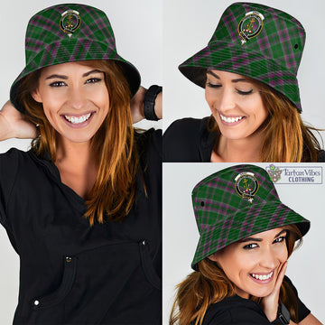 Gray Hunting Tartan Bucket Hat with Family Crest