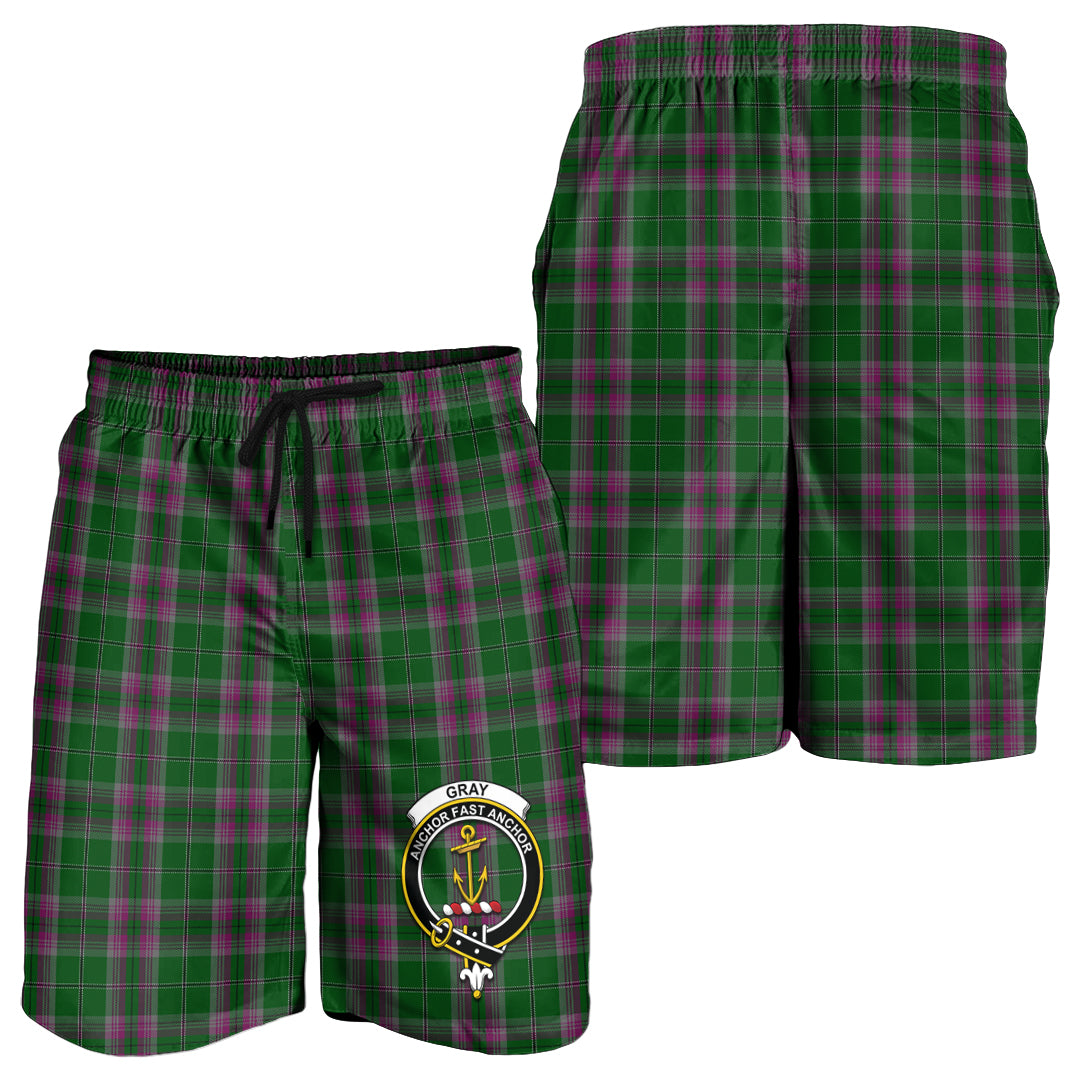 gray-hunting-tartan-mens-shorts-with-family-crest