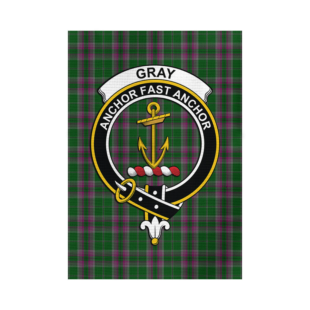 Gray Hunting Tartan Flag with Family Crest - Tartan Vibes Clothing