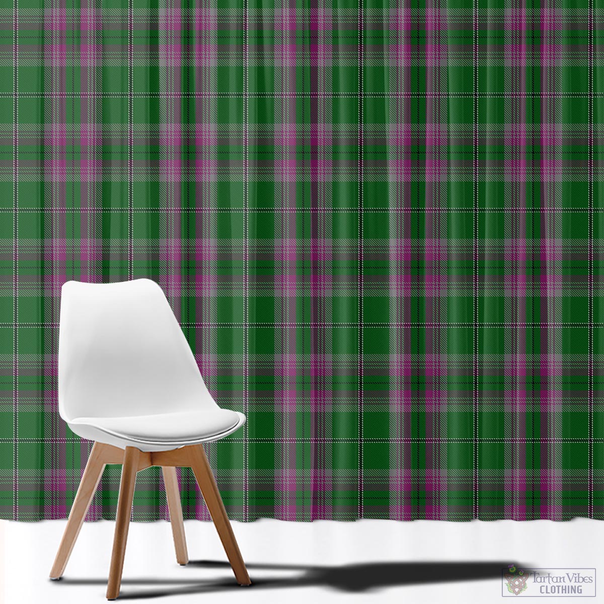 Gray Hunting Tartan Window Curtain