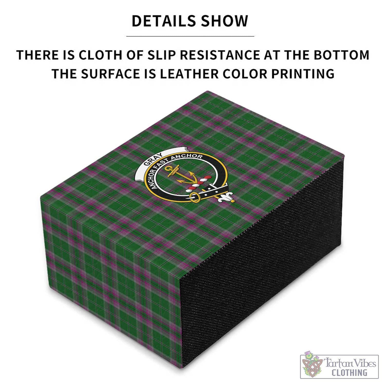 Tartan Vibes Clothing Gray Hunting Tartan Pen Holder with Family Crest