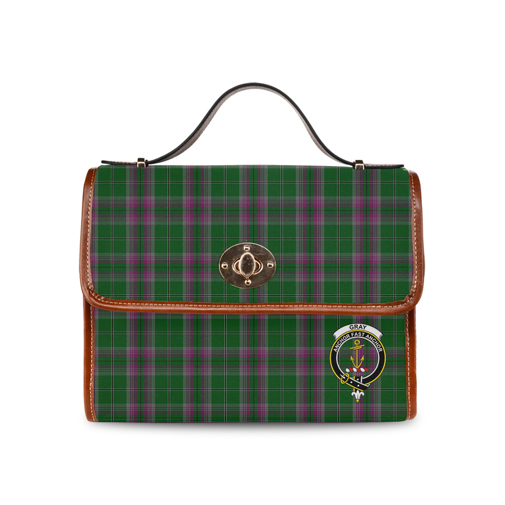 gray-hunting-tartan-leather-strap-waterproof-canvas-bag-with-family-crest