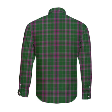 Gray Hunting Tartan Long Sleeve Button Up Shirt with Family Crest