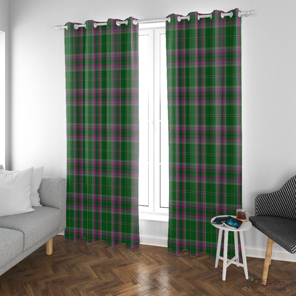 Gray Hunting Tartan Window Curtain