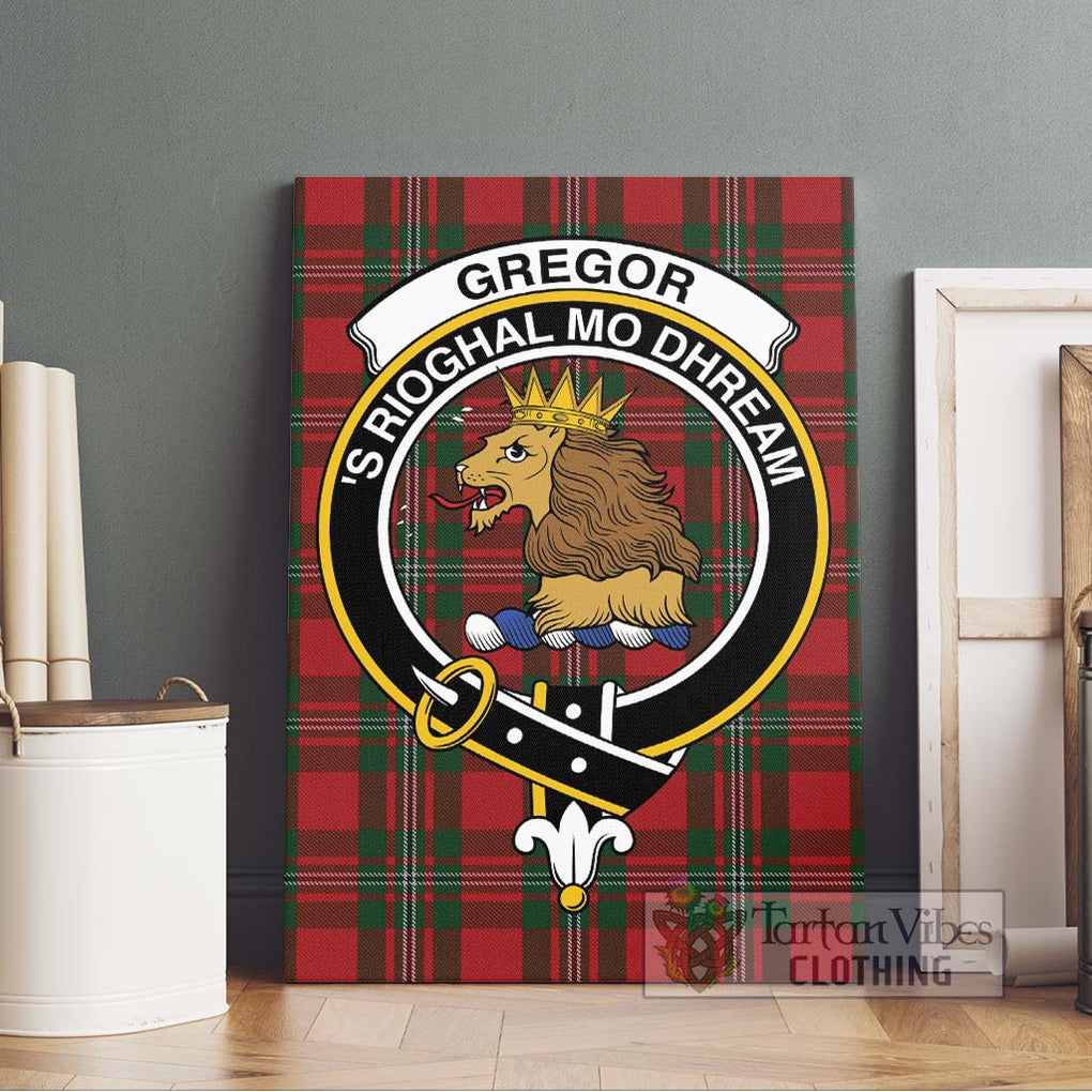 Gregor Tartan Canvas Print Wall Art with Family Crest Without Frame - Tartan Vibes Clothing