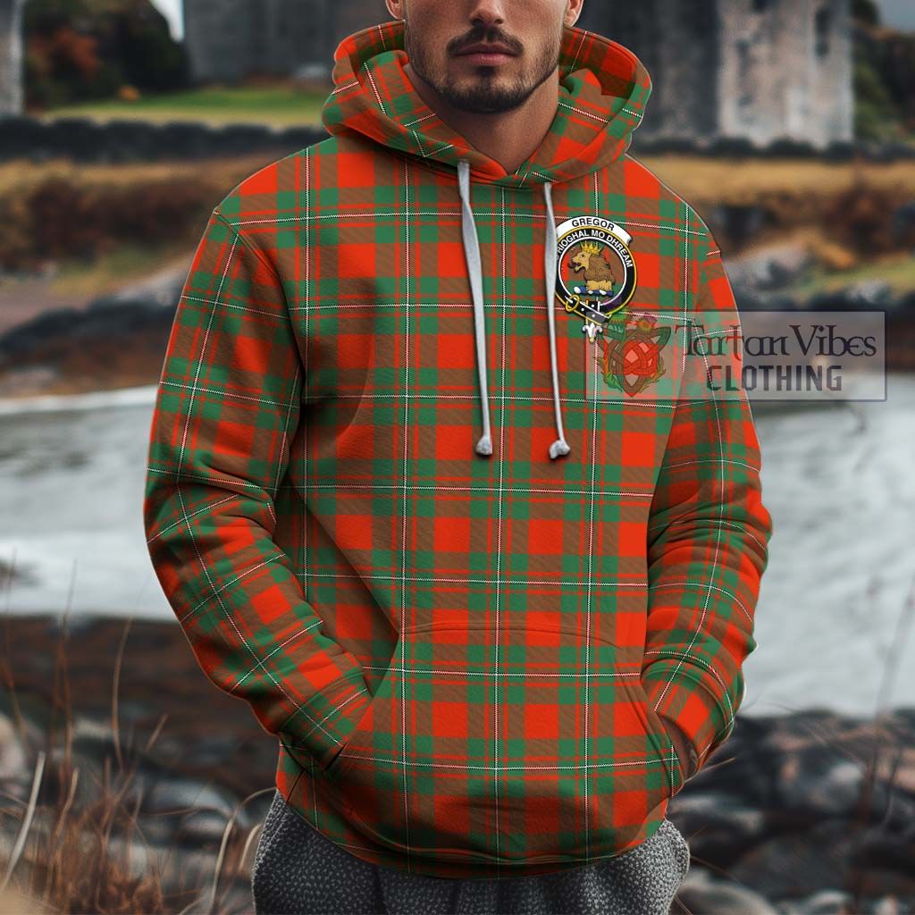 Tartan Vibes Clothing Gregor Ancient Tartan Cotton Hoodie with Family Crest