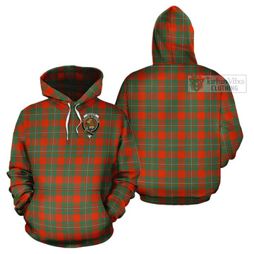 Gregor Ancient Tartan Cotton Hoodie with Family Crest