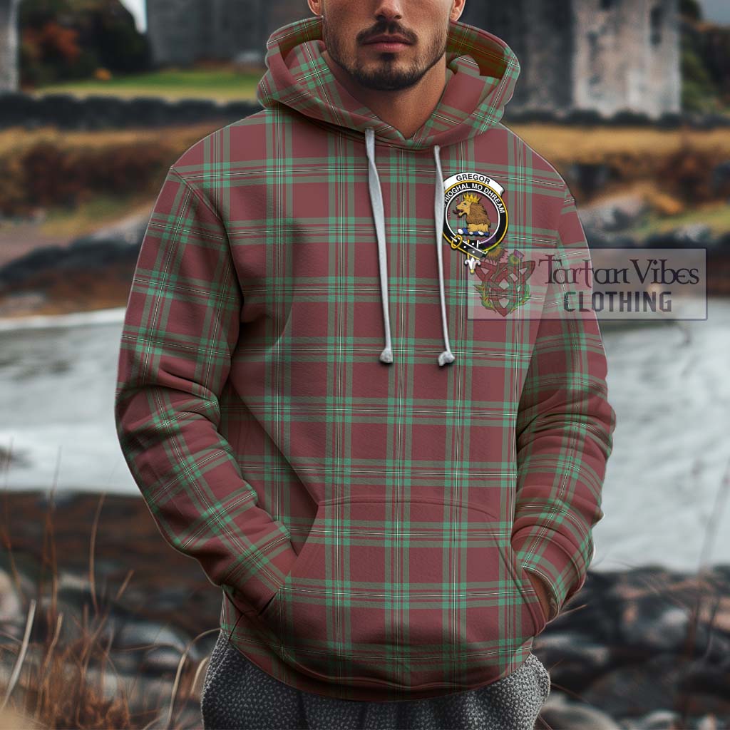 Tartan Vibes Clothing Gregor Hunting Ancient Tartan Cotton Hoodie with Family Crest