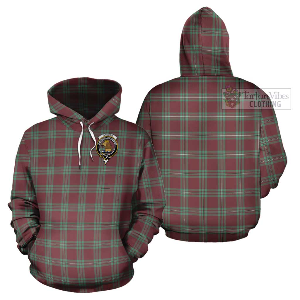 Tartan Vibes Clothing Gregor Hunting Ancient Tartan Cotton Hoodie with Family Crest