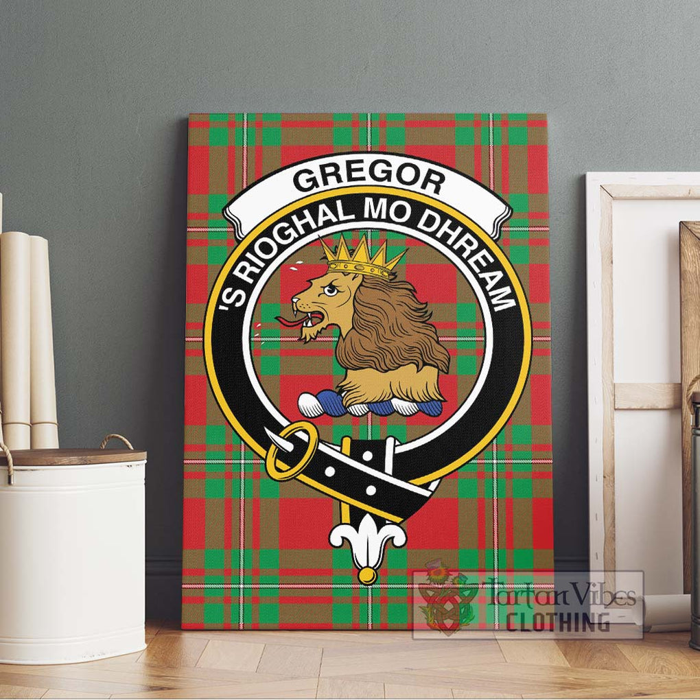 Gregor Modern Tartan Canvas Print Wall Art with Family Crest Without Frame - Tartan Vibes Clothing