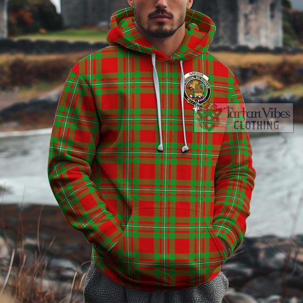 Tartan Vibes Clothing Gregor Modern Tartan Cotton Hoodie with Family Crest